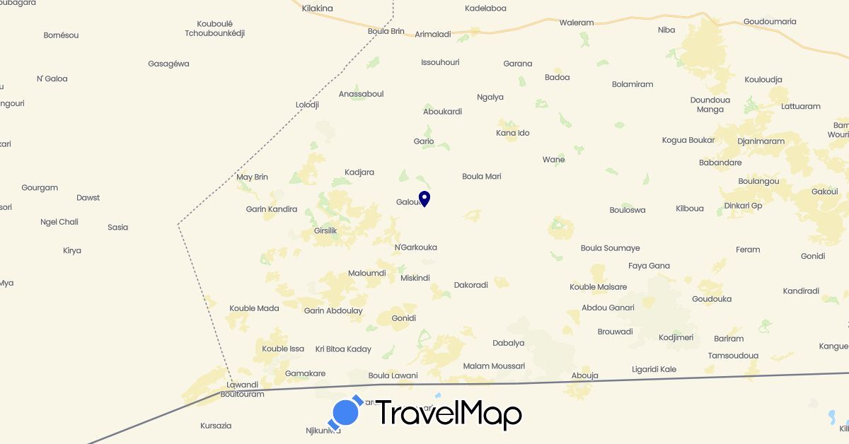 TravelMap itinerary: driving in Niger (Africa)